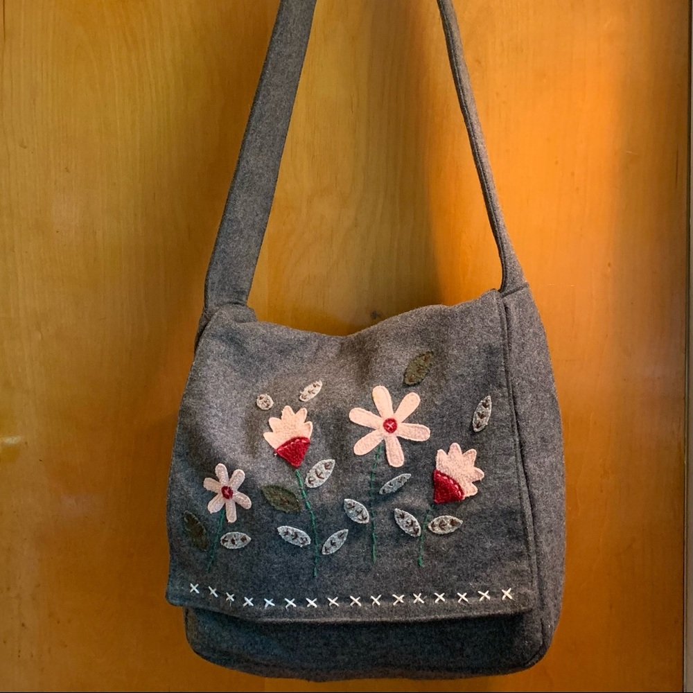 Vintage Wool Embroidered Handbag